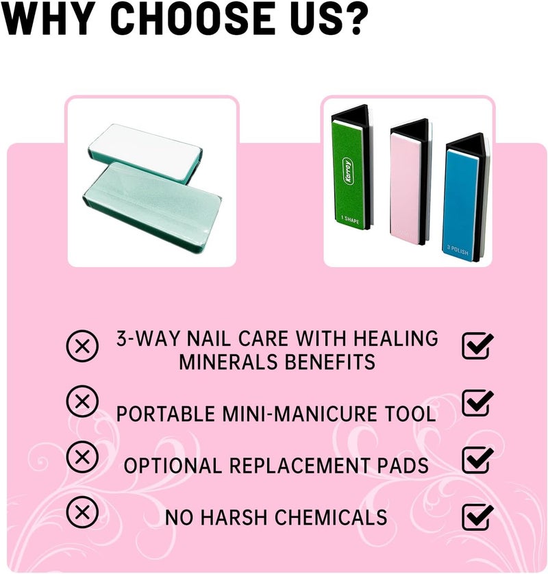 Karroy Nail Files and Buffers for Natural Nails Smooth and Polish Gel Surface 400/600/4000 Grit (D-Prism) - Image 3